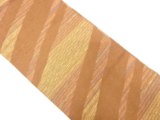 金通しすくい織斜め縞模様織り出し名古屋帯